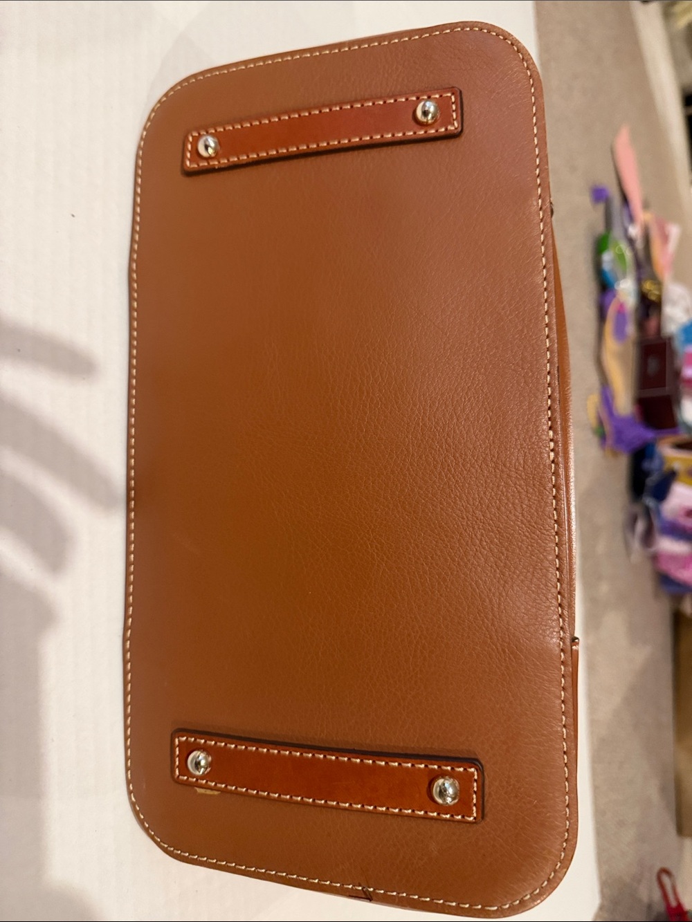 Dooney & Bourke Chestnut Brown Leather Tote - Picture 3 of 7